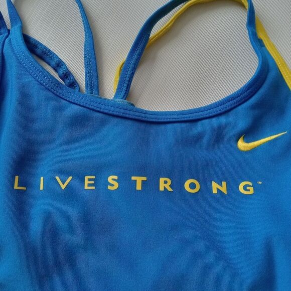Nike Blue and Yellow Livestrong Racerback Athletic Tank Top Women's Size Large - Picture 6 of 12